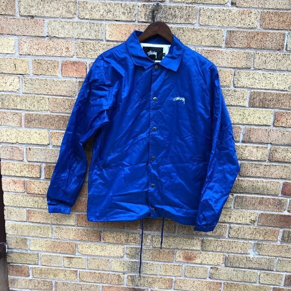 Stussy Big Logo Jacket Blue Medium - Picture 3 of 5